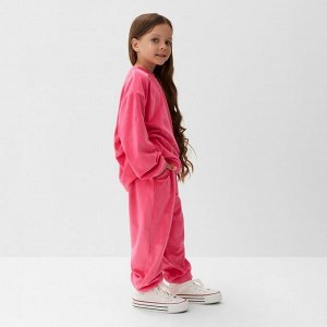 Костюм детский (свитшот, брюки) KAFTAN Plushy 30 (98-104 см), фуксия