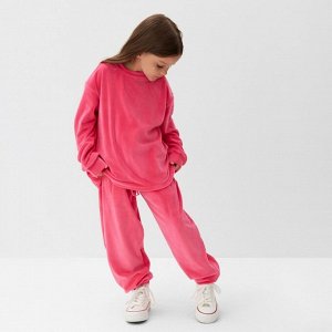 Костюм детский (свитшот, брюки) KAFTAN Plushy 30 (98-104 см), фуксия