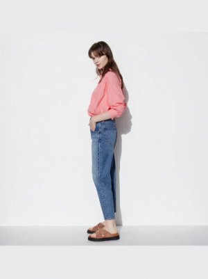 UNIQLO - комфортные укороченные джинсы - 65 BLUE