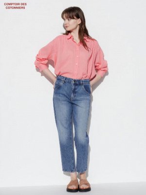 UNIQLO - комфортные укороченные джинсы - 65 BLUE