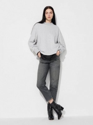 UNIQLO - комфортные укороченные джинсы - 08 DARKGRAY