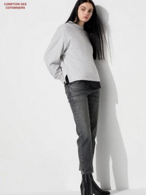 UNIQLO - комфортные укороченные джинсы - 08 DARKGRAY