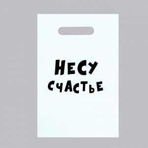Пакет с приколами, полиэтиленовый с вырубной ручкой «Несу счастье», 20 х 30 см, 35 мкм