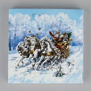Коробка для шоколада новогодняя «Спешу поздравить», с окном, 10*1*10 см