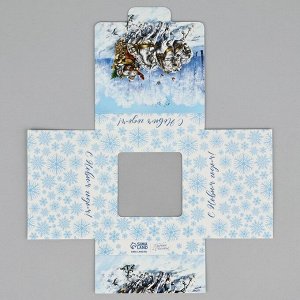 Коробка для шоколада новогодняя «Спешу поздравить», с окном, 10*1*10 см