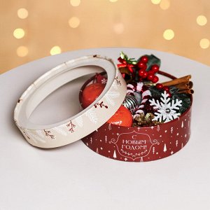 Коробка подарочная новогодняя с окном «С Новым годом» 18x18x6 см
