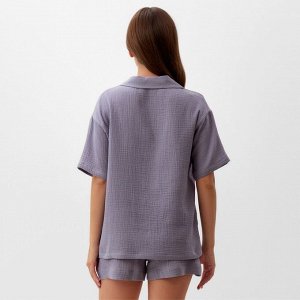 Пижама женская (рубашка, шорты) KAFTAN Basic размер, серая