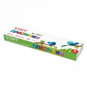 Пластилин классический STAFF  6 цв., 60г, картонная упаковка