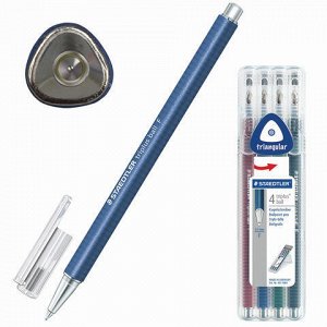 Ручки шариковые STAEDTLER, НАБОР 4шт, Triplus Ball, 0,7мм, л