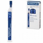 Грифели запасные STAEDTLER (Германия), КОМПЛЕКТ 12 шт, &quot;Mars micro&quot;, B, 0,7 мм, 250-07-B