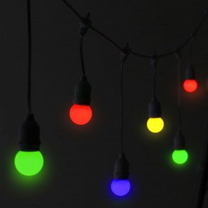 Лампа светодиодная Luazon Lighting, G45, Е27, 1.5 Вт, для белт-лайта, набор 20 штук, свечение мульти