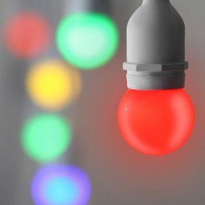 Лампа светодиодная Luazon Lighting, G45, Е27, 1.5 Вт, для белт-лайта, набор 20 штук, свечение мульти