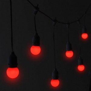 Лампа светодиодная Luazon Lighting, G45, Е27, 1.5 Вт, для белт-лайта, набор 20 штук, свечение красное