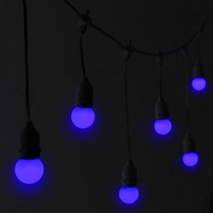 Лампа светодиодная Luazon Lighting, G45, Е27, 1.5 Вт, для белт-лайта, набор 20 штук, свечение синее