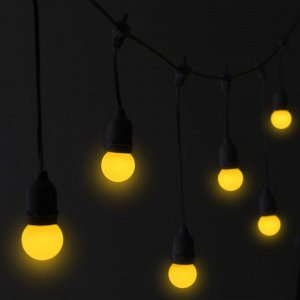 Лампа светодиодная Luazon Lighting, G45, Е27, 1.5 Вт, для белт-лайта, набор 20 штук, свечение жёлтое