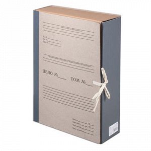Короб архивный STAFF,  8 см, переплетный картон, корешок - б