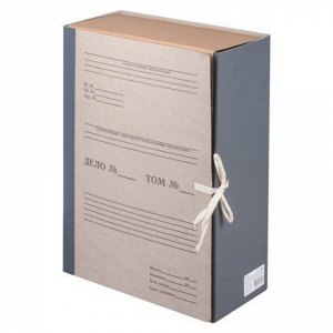 Короб архивный STAFF, 12 см, переплетный картон, корешок - б