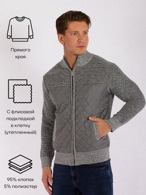 Джемпер Классический мужской джемпер на молнии с флисовой подкладкой в клетку . Воротничок-стойка на длиной молнии - базовая мужская модель трикотажа. Свитер сочетает в себе функциональность и модный 