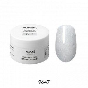 Моделирующий УФ-гель светоотражающий BUILDER UV GEL REFLECTIVE NUDE, 15г №9647 Runail