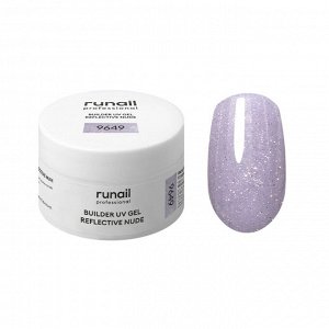 Моделирующий УФ-гель светоотражающий BUILDER UV GEL REFLECTIVE NUDE, 15г №9649 Runail