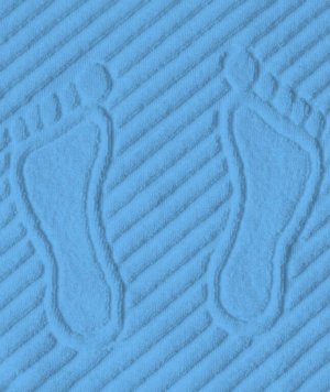 Коврик для ног, махровая ткань, хлопок 100 % (Голубой)