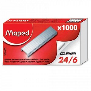 Скобы для степлера MAPED (Франция) №24/6, 1000 шт., 324405