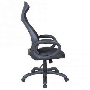 Кресло офисное BRABIX PREMIUM &quot;Genesis EX-517&quot;, пластик черный, ткань/экокожа/сетка черная, 531574