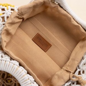 Сумка женская SL Home, ручное плетение, хлопок, кольцо 14.5 см, 30x45 см