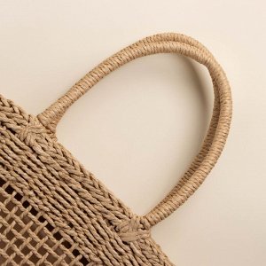 Сумка женская SL Home, ручное плетение, хлопок, длина ручек 18.5 см, 40x27 см