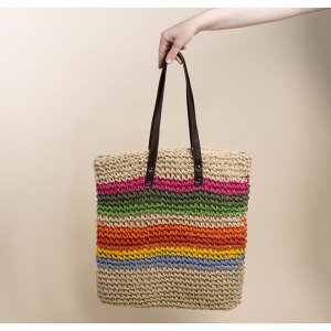 Сумка женская SL Home, ручное плетение, хлопок, длина ручек 28 см, 41x40 см