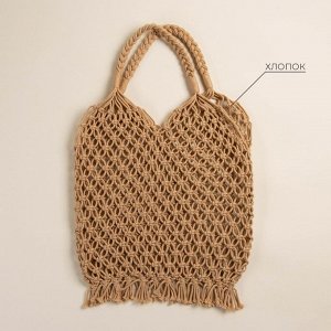 Сумка женская SL Home, ручное плетение, хлопок, длина ручек 15 см, 40x32 см