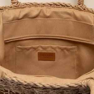 Сумка женская SL Home, ручное плетение, хлопок, длина ручек 18.5 см, 40x27 см