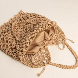 Сумка женская SL Home, ручное плетение, хлопок, длина ручек 15 см, 40x32 см