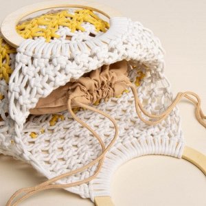 Сумка женская SL Home, ручное плетение, хлопок, кольцо 14.5 см, 30x45 см