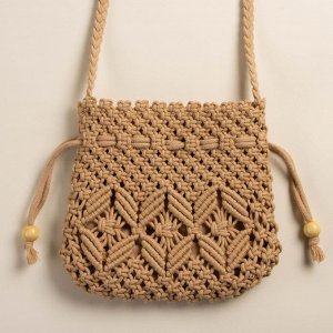 Сумка женская SL Home, ручное плетение, хлопок, длина ручек 55 см, 22x22 см