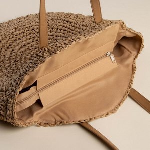 Сумка женская SL Home, ручное плетение, хлопок, длина ручек 30 см, 45x43 см