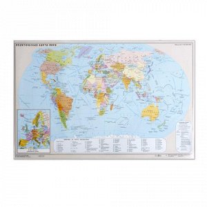 Коврик-подкладка настольный для письма с картой мира, (380*5