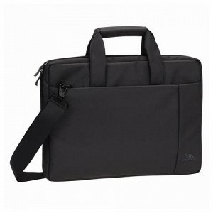 Сумка деловая RIVACASE 8231 black, отделение для планшета и ноутбука 15.6", ткань, черная, 39x29x7см