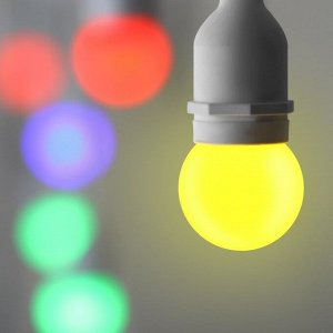 Лампа светодиодная Luazon Lighting, G45, Е27, 1.5 Вт, для белт-лайта, набор 20 штук, свечение мульти
