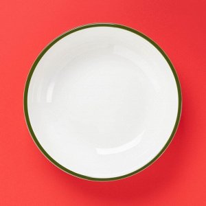 Тарелка новогодняя Доляна Sweet Treats, 1,1 л, d=20,7 см, глубокая, керамика, белая
