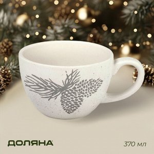 Кружка новогодняя Доляна Snow cones, 370 мл, 14.5x10.8x7.2 см, керамика, белая