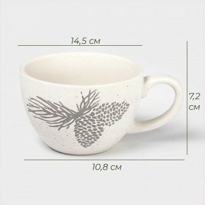 Кружка новогодняя Доляна Snow cones, 370 мл, 14.5x10.8x7.2 см, керамика, белая