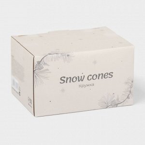 Кружка новогодняя Доляна Snow cones, 370 мл, 14.5x10.8x7.2 см, керамика, белая