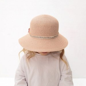 Шляпа для девочки MINAKU с бантом, розовая, размер 52 (3-5 лет)