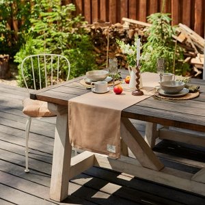 Дорожка на стол Этель ECO, бежевая, 40*136 см, 70% хлопок, 30% лён, 190 г/м*