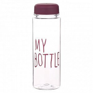 Бутылка для воды My bottle, 500 мл, 19.5x6 см, чехол в комплекте, бордовая