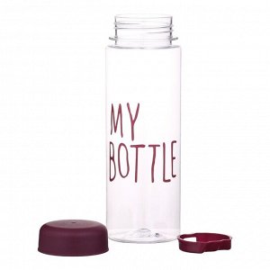 Бутылка для воды My bottle, 500 мл, 19.5x6 см, чехол в комплекте, бордовая