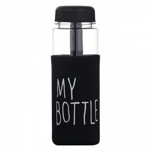 Бутылка для воды My bottle, 500 мл, 19.5x6 см, чехол в комплекте, черная