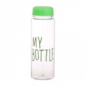 Бутылка для воды My bottle, 500 мл, 19.5x6 см, чехол в комплекте, салатовая