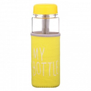 Бутылка для воды My bottle, 500 мл, 19.5x6 см, чехол в комплекте, желтая